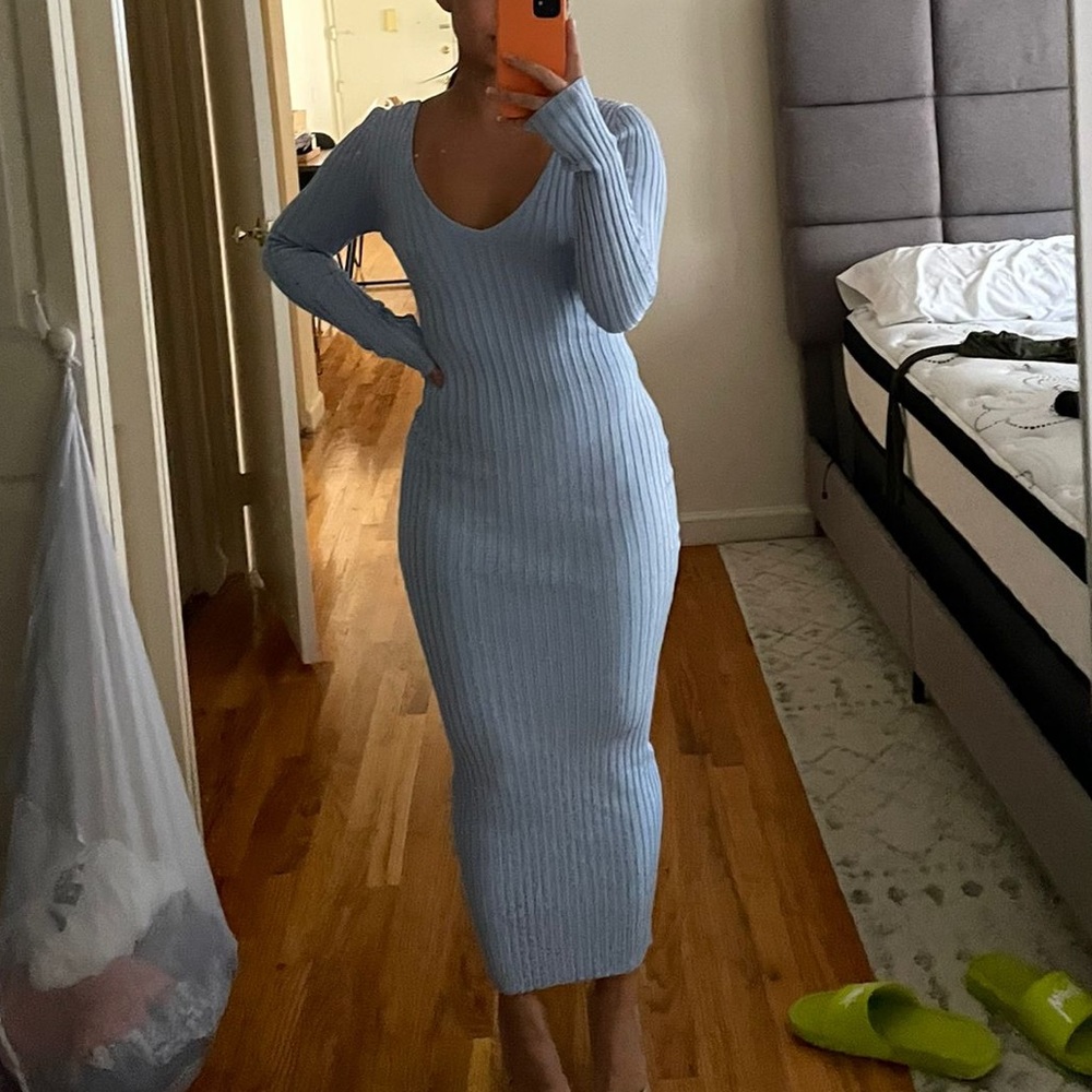 FN baby blue knit dress